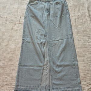 ZARA Denim Open-Slit Skirt